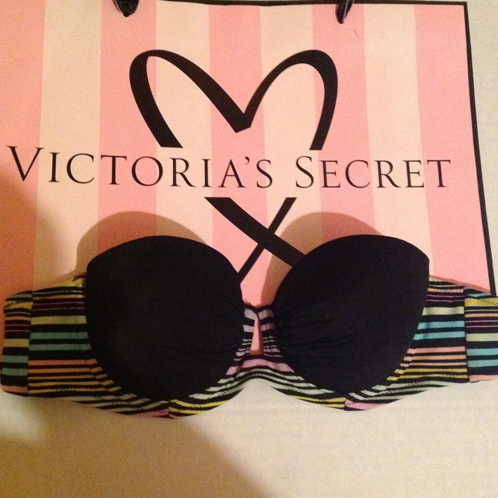 Victoria Secret Strapless Bikini Top Black 32C!